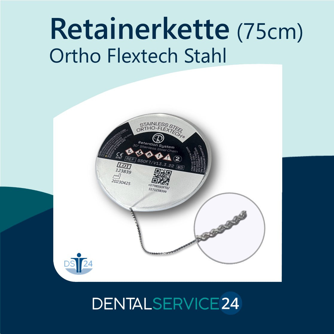 Ortho Flextech Stahl Retainerkette 75cm