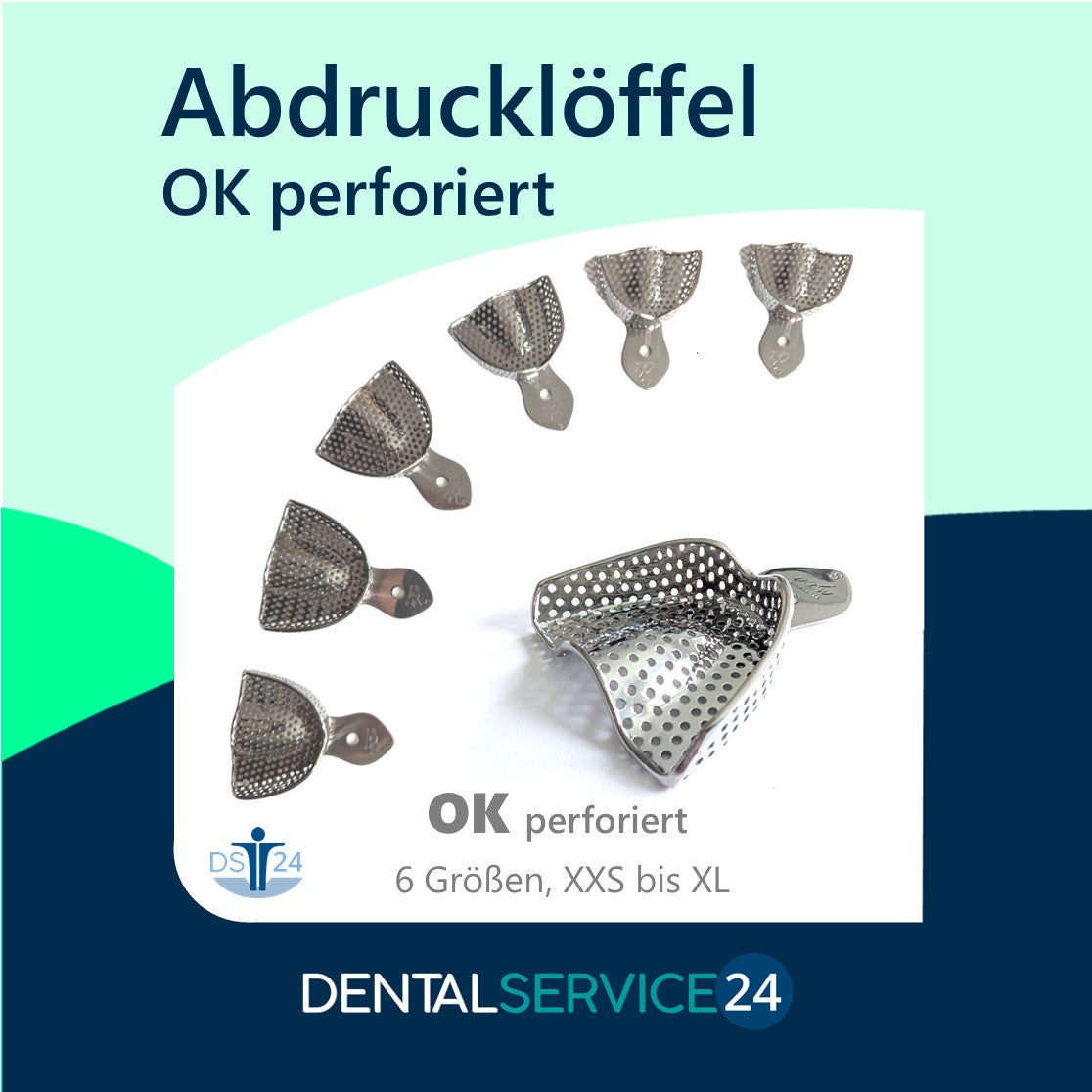 Abdrucklöffel | OK/UK | Metall | perforiert oder solide