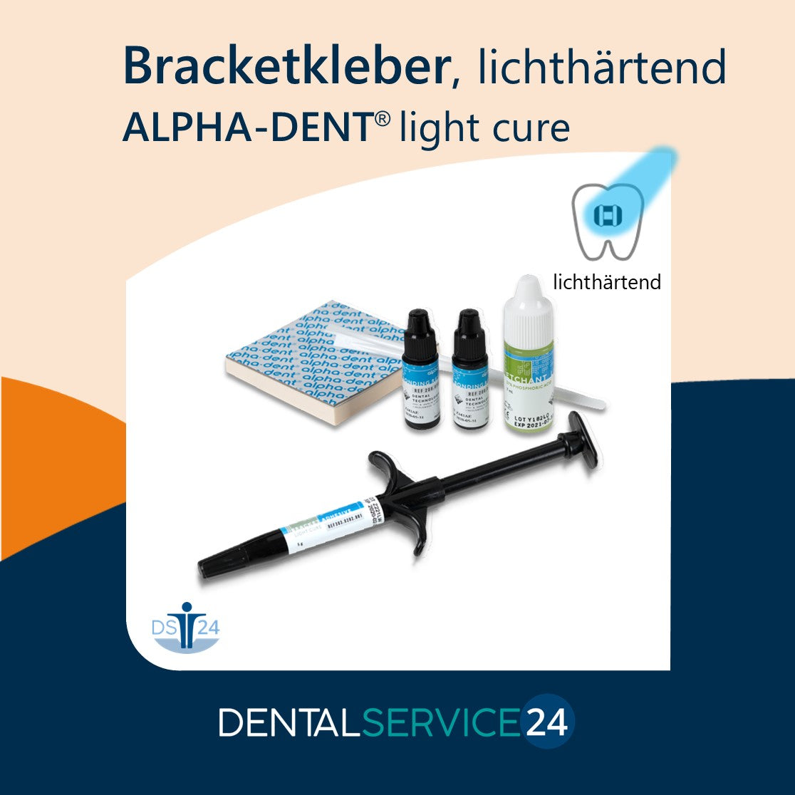 Bracket Kleber Light Cure Kit 4x5 g in Spritzen 2x3ml Bonding 7ml Ätzgel flüssig