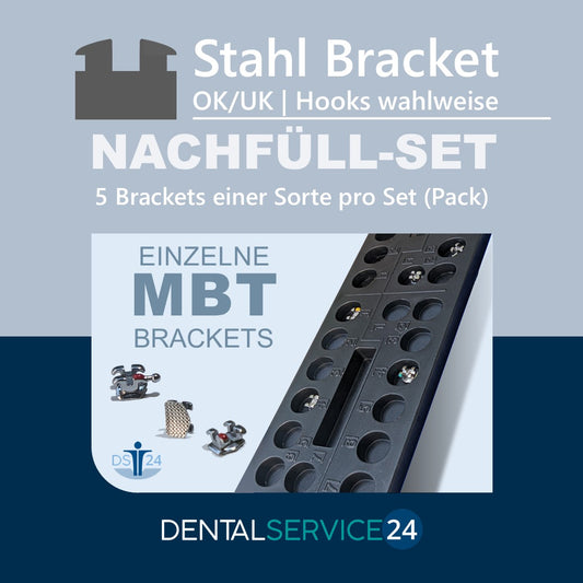 Nachfüll-Set einer Sorte Stahl-Brackets | MBT | .018 .022 - OK/UK | 5 Stück/Pack