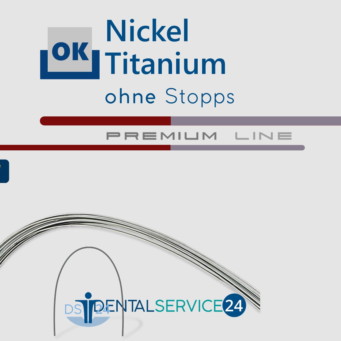 PREMIUM Nickel-Titanium Bögen mit/ohne Stopps | NiTi Bogen | SUPERELASTIC | Vierkant | 10 Stück/Pack