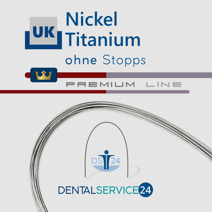 PREMIUM Nickel-Titanium Bögen mit/ohne Stopps | NiTi Bogen | SUPERELASTIC | Vierkant | 10 Stück/Pack