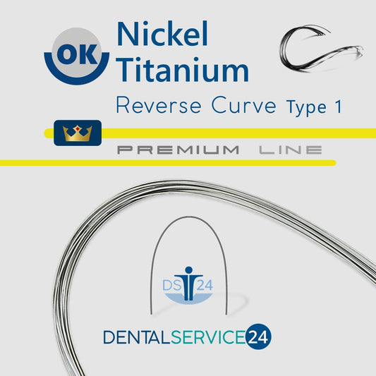 PREMIUM Nickel-Titanium Reverse Curve Bögen Typ I und Typ III | NiTi Bogen | RUND | 10 Stück/Pack