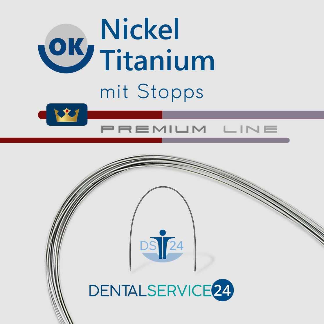 PREMIUM Nickel-Titanium Bögen mit/ohne Stopps | NiTi Bogen | SUPERELASTIC | RUND | 10 Stück/Pack