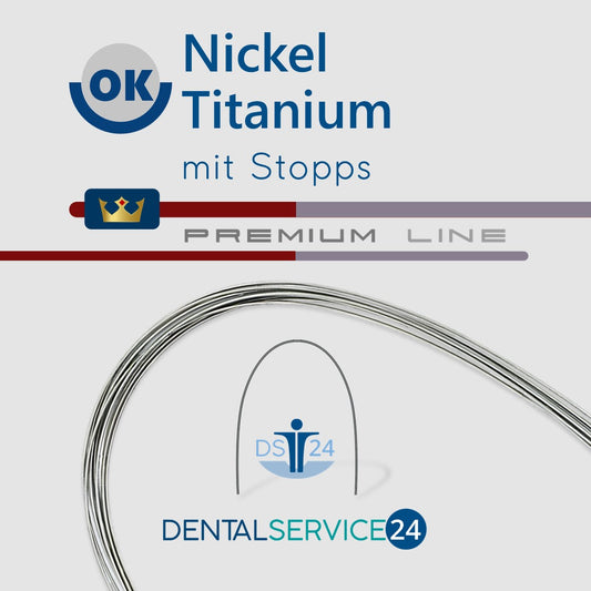 PREMIUM Nickel-Titanium Bögen mit/ohne Stopps | NiTi Bogen | SUPERELASTIC | RUND | 10 Stück/Pack
