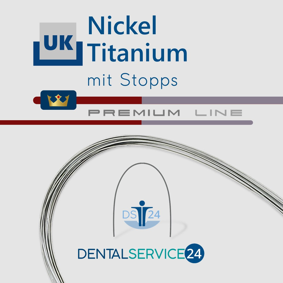 PREMIUM Nickel-Titanium Bögen mit/ohne Stopps | NiTi Bogen | SUPERELASTIC | Vierkant | 10 Stück/Pack