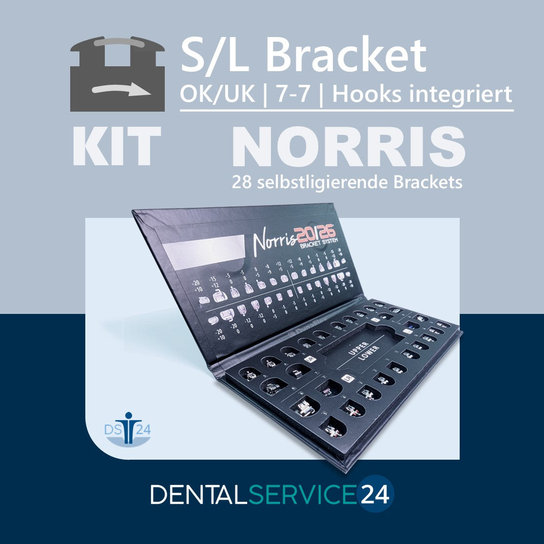 Norris S/L Metall Bracket System .022 7-7 OK/UK (selbstligierend)