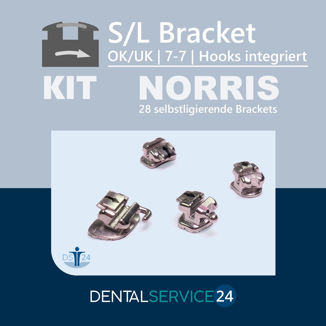 Norris S/L Metall Bracket System .022 7-7 OK/UK (selbstligierend)