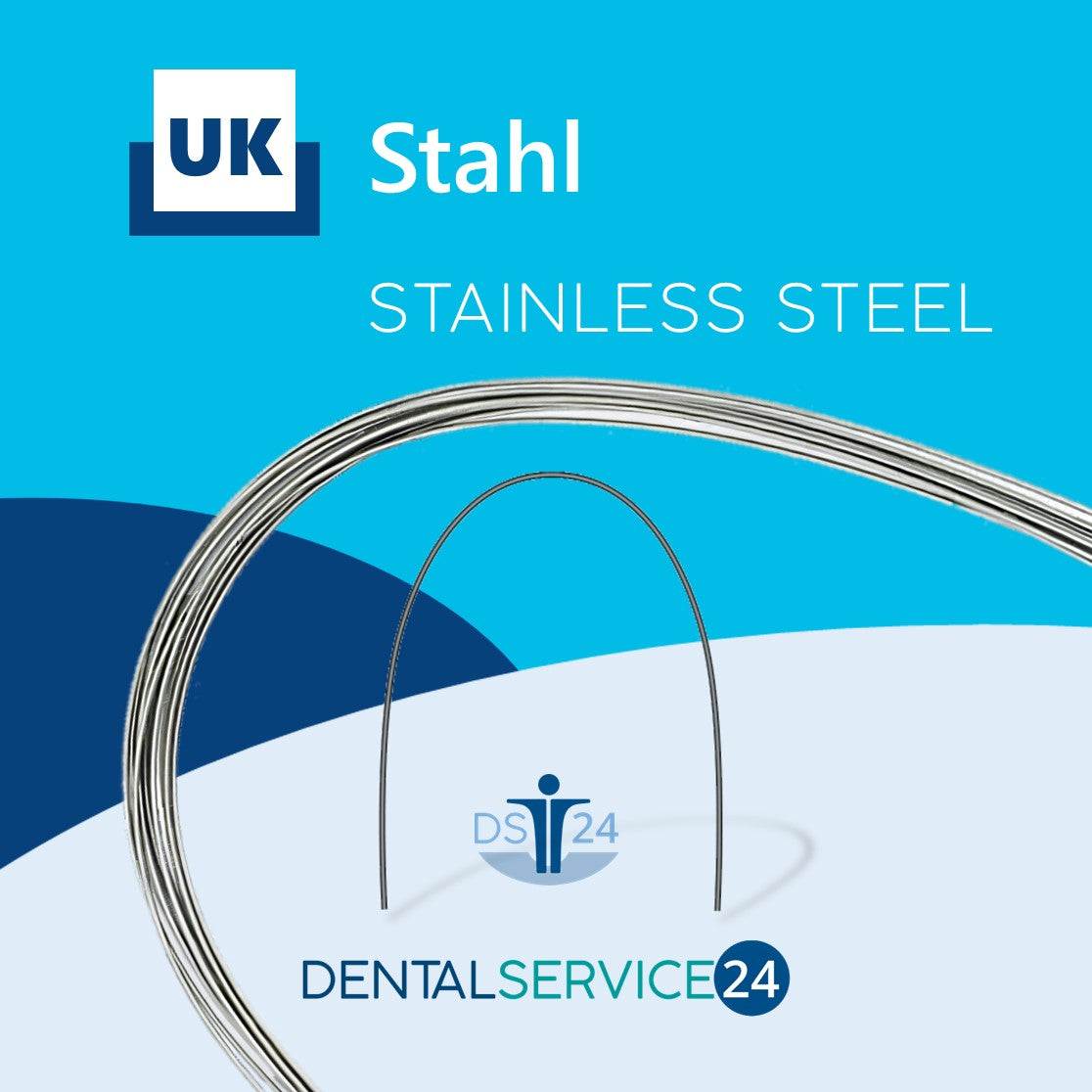 Stahl Bögen aus medizinischem Edelstahl | STAINLESS STEEL | VIERKANT | 10 Stück/Pack