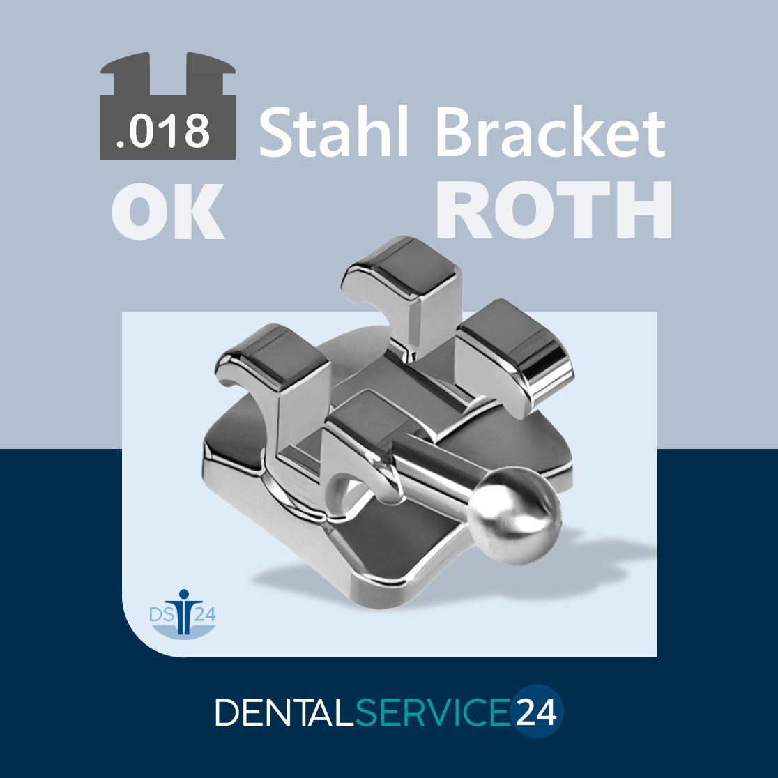 Nachfüll-Set einer Sorte Stahl-Brackets | ROTH | .018 .022 - OK/UK | 5 Stück/Pack