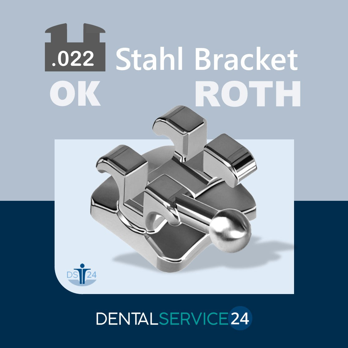 Nachfüll-Set einer Sorte Stahl-Brackets | ROTH | .018 .022 - OK/UK | 5 Stück/Pack