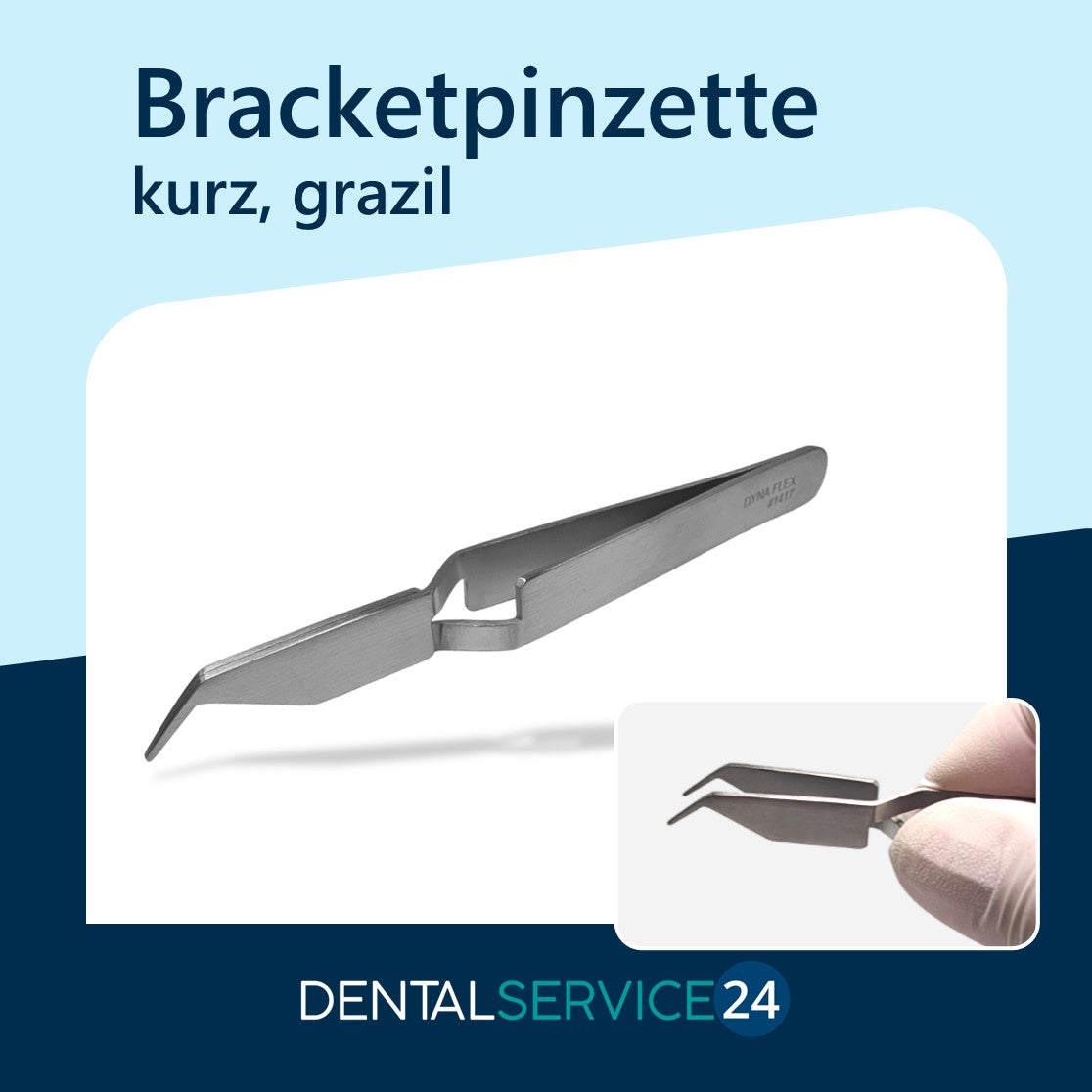 Bracketpinzette, kurz, 45° abgewinkelt (Klemmpinzette)