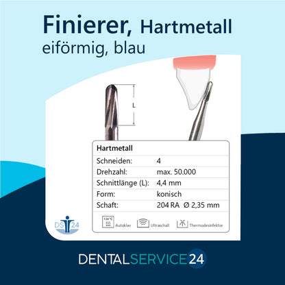 Hartmetall Finierer/Bohrer/Fräser -konisch- Schaft: 204 RA