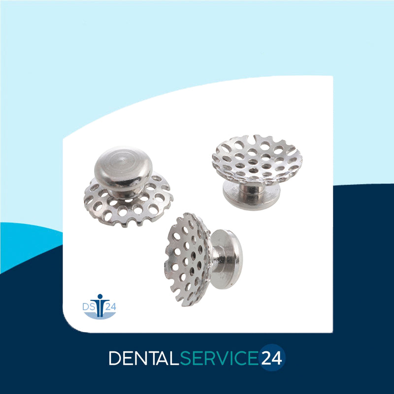 Lingual Metall Buttons mit perforierter Basis rund