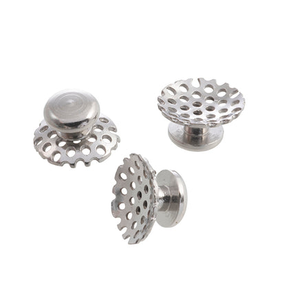 Lingual Metall Buttons mit perforierter Basis rund