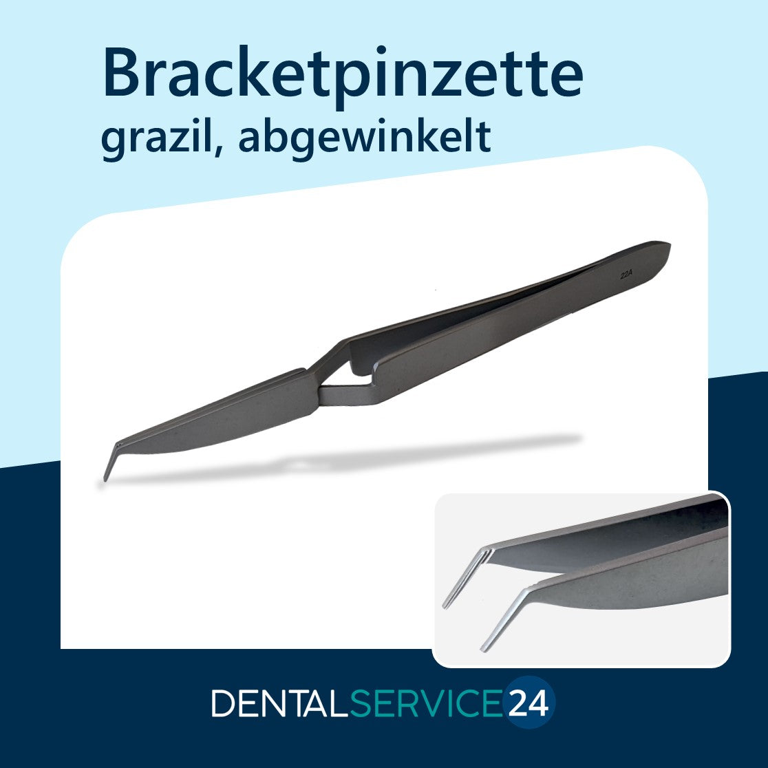Bracketpinzette, grazil 45° abgewinkelt (Klemmpinzette)
