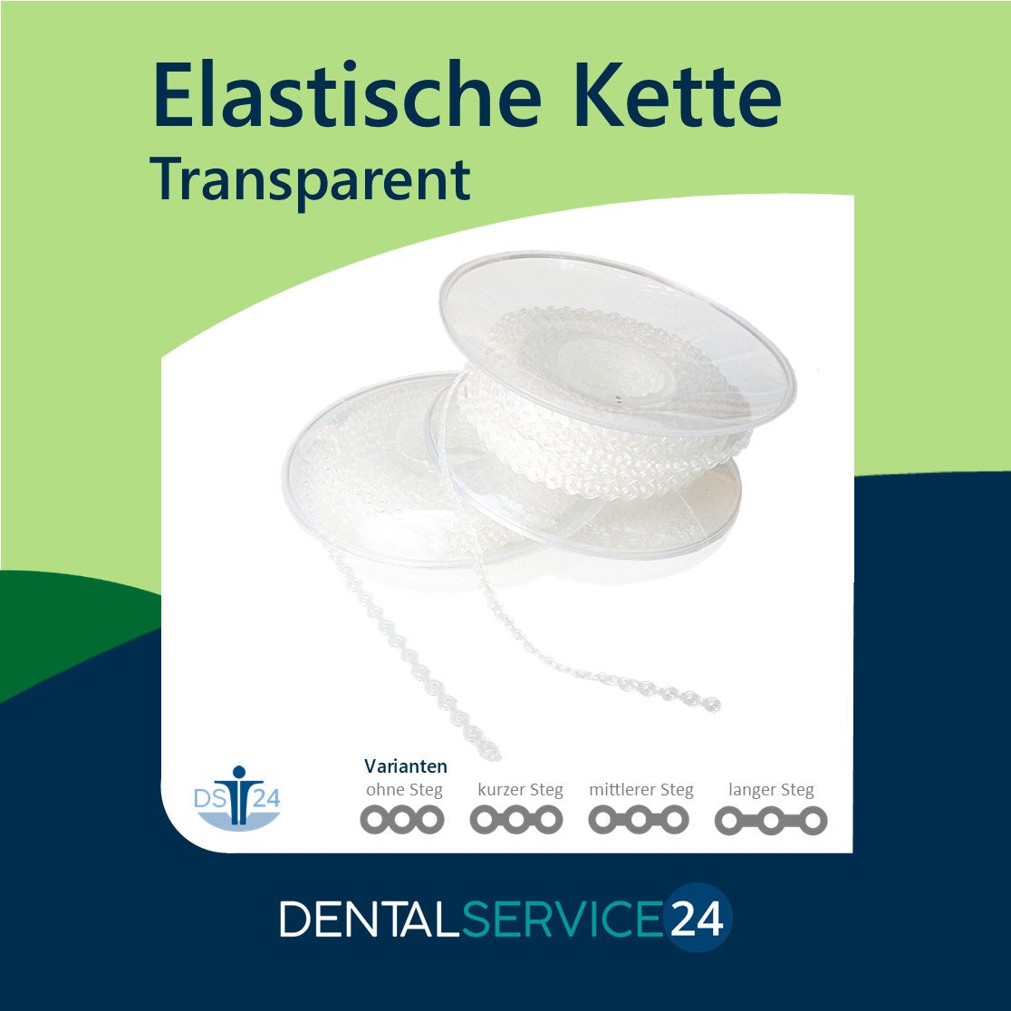 Elastische Kette auf Spule in verschiedenen Steg Abständen und Farben (Länge 4,5 m) Powerkette