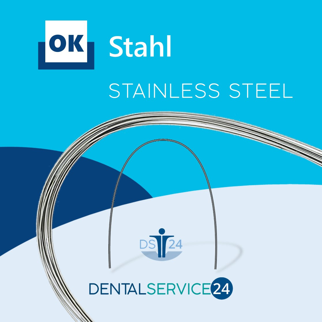 Stahl Bögen aus medizinischem Edelstahl | STAINLESS STEEL | VIERKANT | 10 Stück/Pack
